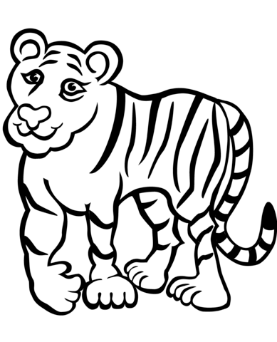 Sad Tiger Coloring Page